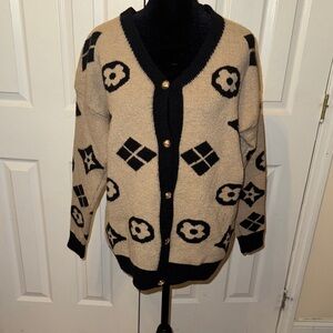 Stylish Black and Cream Women’s  Sweater